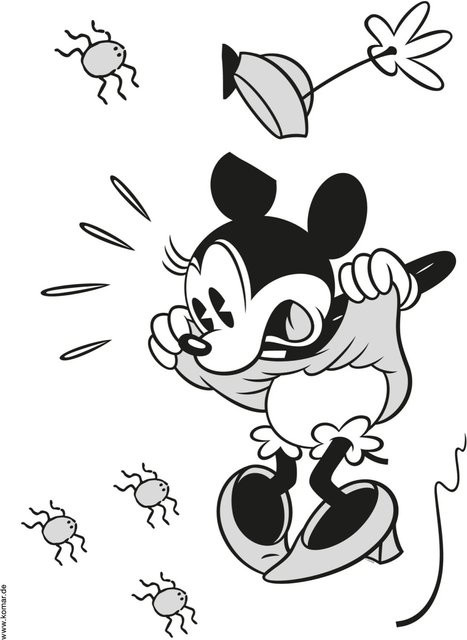 Komar Deco-Sticker Minnie Scream, Mehrfarbig, B: 50 cm, H: 70 cm - Bild 1