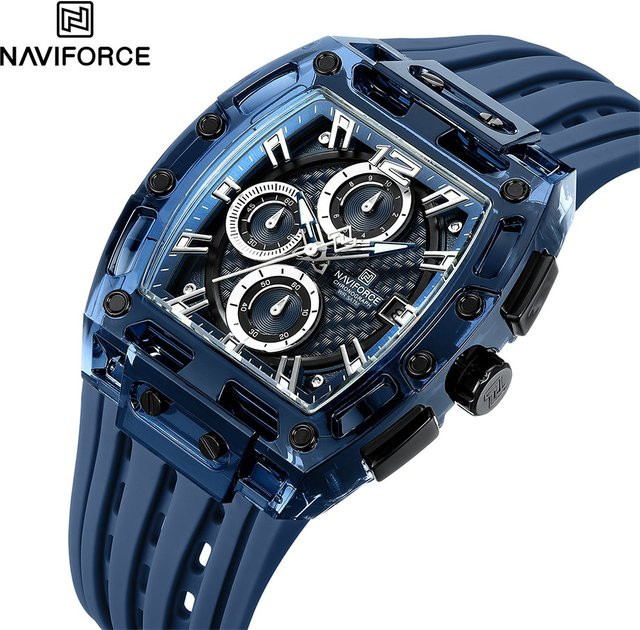 NAVIFORCE Armbanduhr Chronograph, Quarz, Silikon, Schwarz, Herren - Bild 1