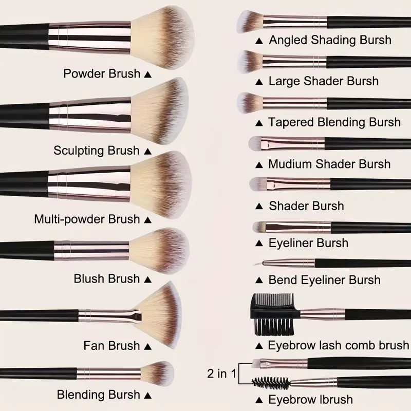 RUNTOIN Make-up Pinsel Set, 3-20 Stück, Unisex - Bild 2