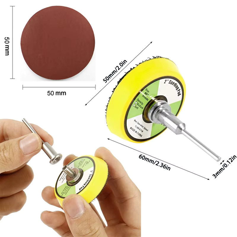 60er Set Schleifscheiben Pads für Drehwerkzeuge mit 100-3000 Grit zum Schleifen und Polieren, Multicolor - Bild 2