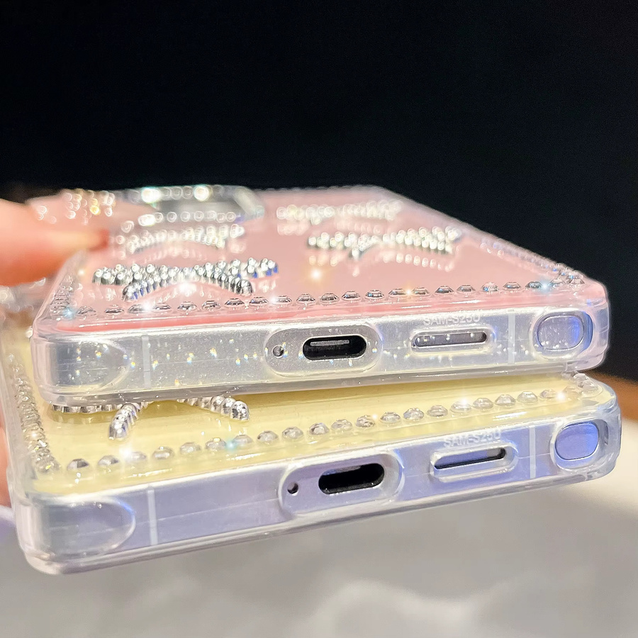 Luxus Schmetterling Handyhülle mit Diamant-Effekt und Glitzer für Samsung Galaxy S23 S24 S25 Ultra A16 A17 A26 A36 A56 A15 A35 A55 in Transparent Multicolour - Bild 2