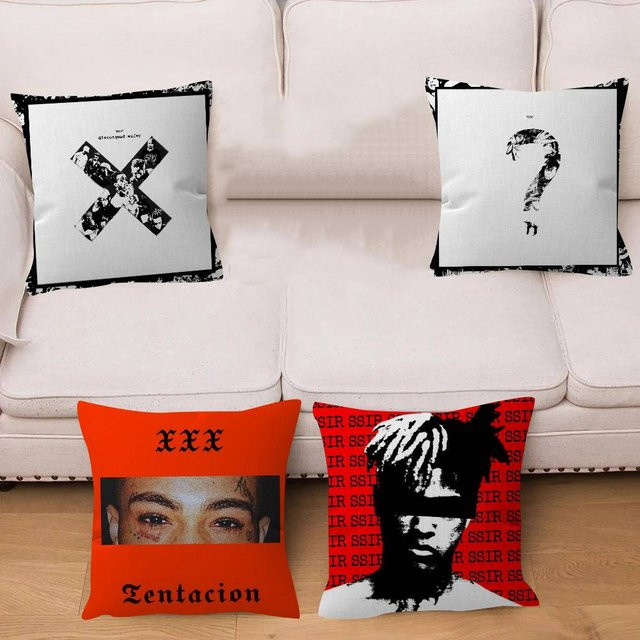 KAYOU XXXTentacion Rap Kissenbezug mit Grafikdesign für Sofa und Auto, B/T/H: 40 x 40 x 40 cm - Bild 1