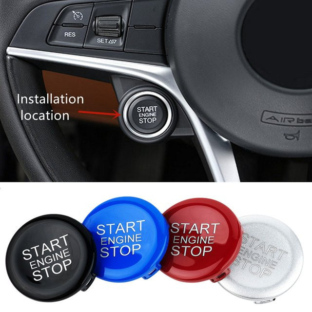 Start-Stopp-Knopf Abdeckung für Alfa Romeo Giulia und Stelvio 2017-2019, Zubehör für den Innenraum, Multicolor - Bild 1