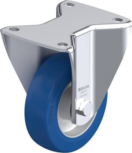 Blickle BH-ALBS 125K-3 Bockrolle in Blau und Silber aus Stahl mit einem Rad-Durchmesser von 125 mm und einer Tragfähigkeit von maximal 370 kg - Bild 1
