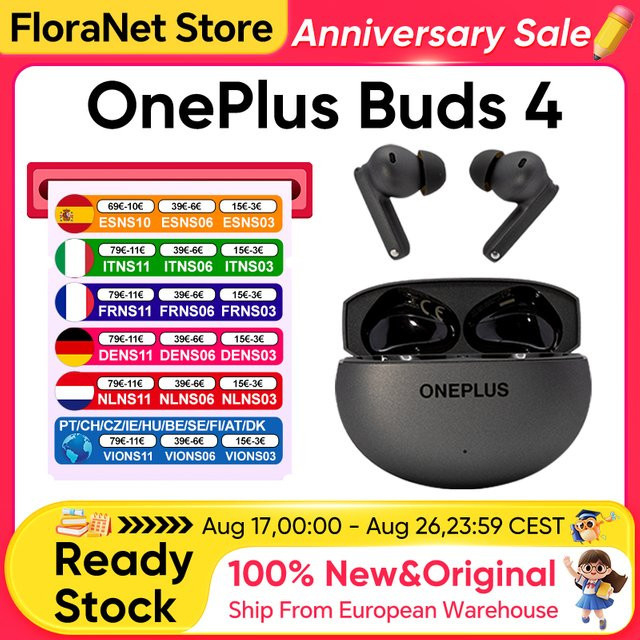 OnePlus Buds 4 TWS In-Ear Kopfhörer mit 55dB ANC, Dual Drivers, LHDC 5.0 Hi-Res Audio, 45 Stunden Akkulaufzeit, Bluetooth 5.4 und IP55 Schutz - Bild 1