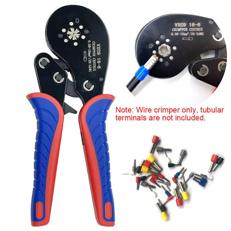 Multifunktions-Ratschen-Draht-Crimpzange von Kkmoon für Rohrkabelschuhe, 0,08–16 mm2 (28–5 AWG), aus gehärtetem Stahl, bunt - Bild 7