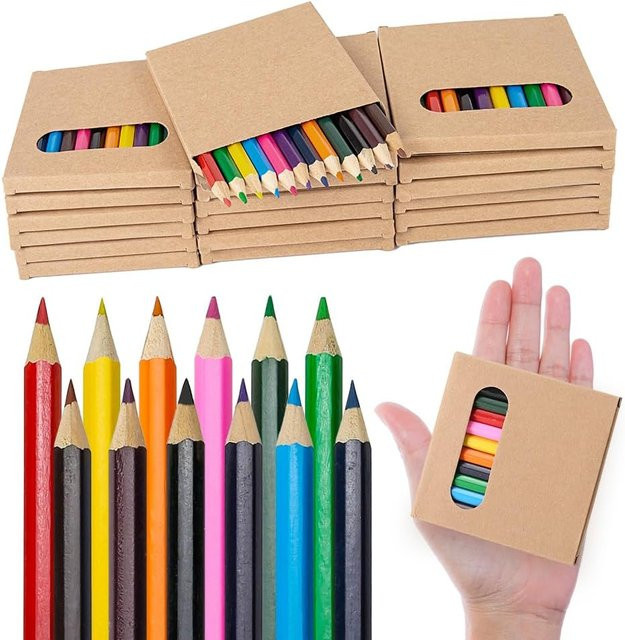 Kawaii Mini Buntstift Set aus Holz in Mehrfarbig für Kinder und Schule - Bild 1