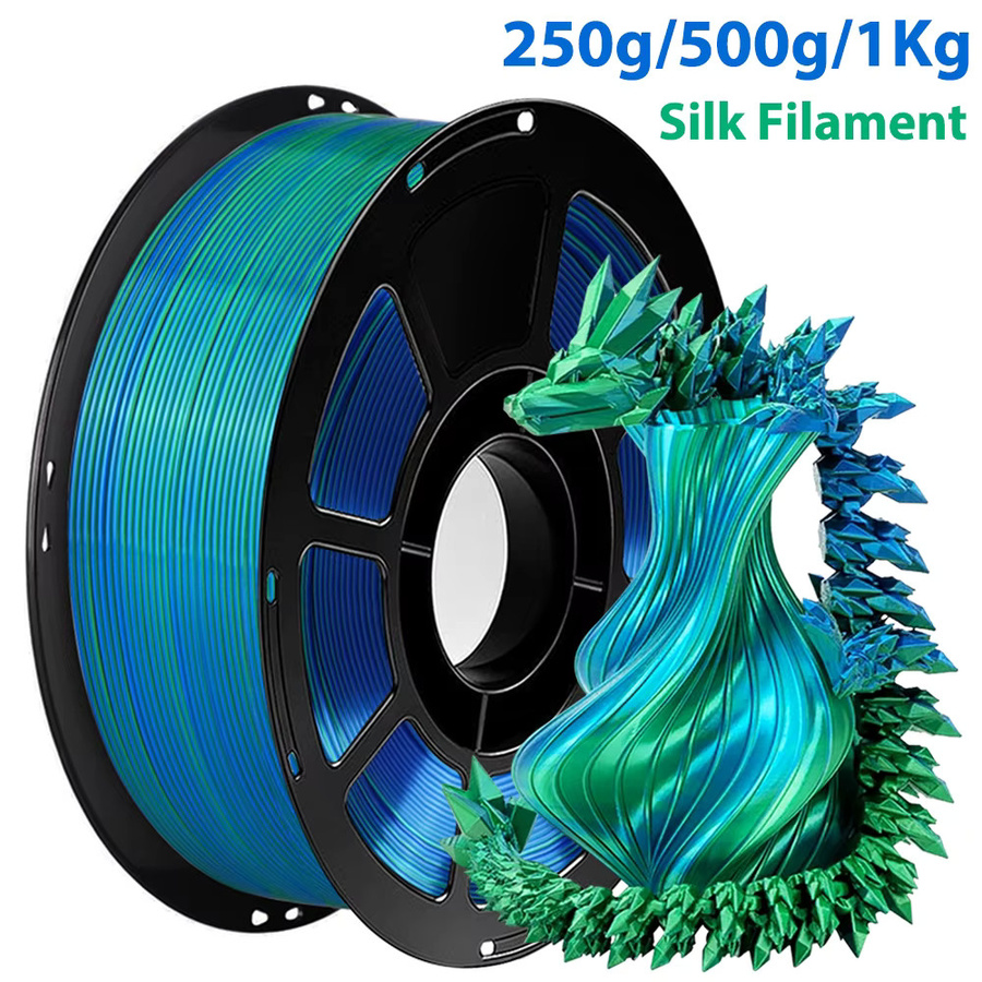 3D Maliang Seiden-PLA Filament Zweifarbig Blau Grün 1,75mm für FDM 3D-Drucker - Bild 3