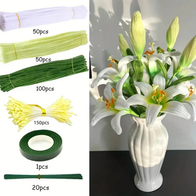 362-teiliges Lilien-Pfeifenreiniger-Set für DIY-Bastelprojekte in Mehrfarbig - Bild 1