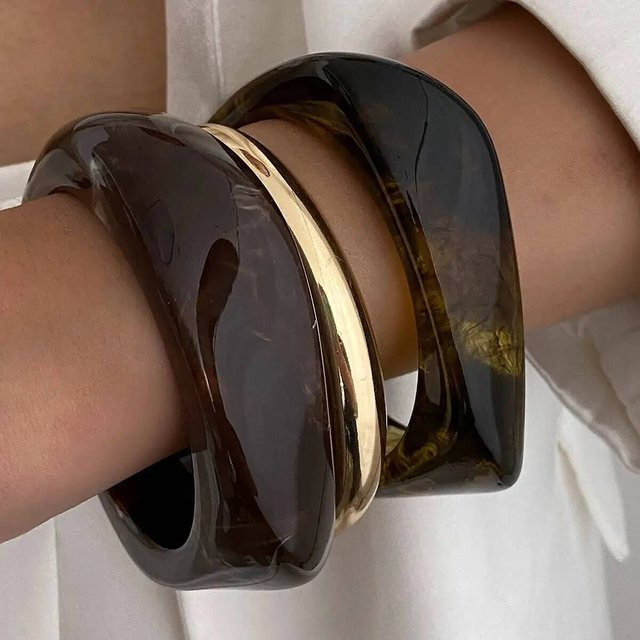 SHIXIN Armbänder, Harz, Braun, Damen, Vintage - Bild 1