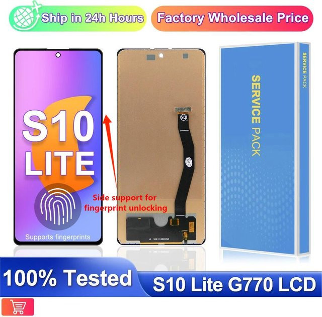 Samsung S10 Lite Display Ersatzteil mit 6,7 Zoll AMOLED TFT LCD Touchscreen Digitizer und Rahmen in Schwarz für SM-G770F/DS - Bild 1