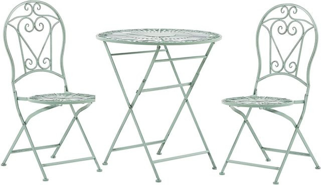 Beliani Bistro Set TRENTO aus Metall in Hellgrün B/T/H: 70 x 70 x 95 cm - Bild 1