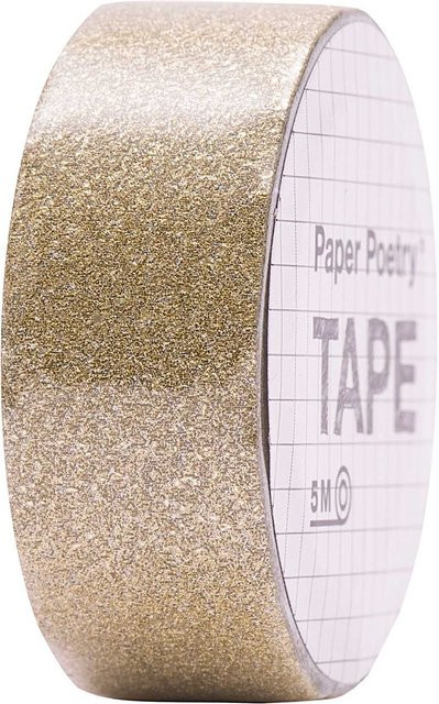 Rico Design Paper Poetry Glitter Washi Tape Gold Breite: 1,5 cm, Länge: 5 m - Bild 1