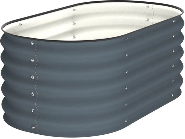 VidaAtHome ALVARE Gartenbeet aus Metall in Graphitgrau und Silber, B/T/H: 108 x 61 x 43 cm - Bild 1