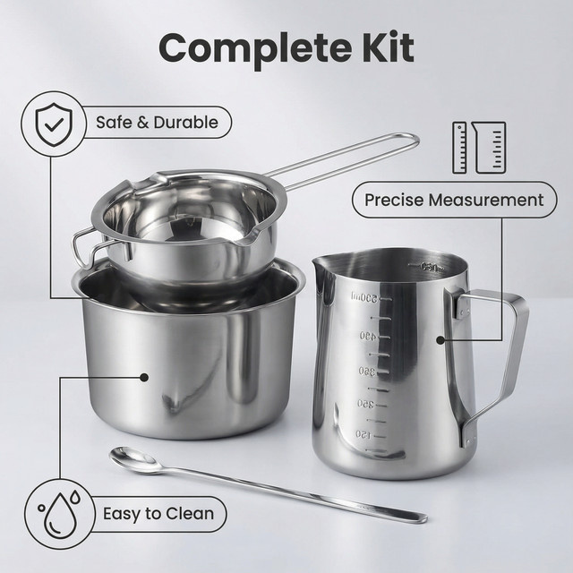 loftylife DIY Aromatherapie-Kerzenherstellungs-Set und Seifenherstellungs-Designwerkzeuge in Silber - Bild 1