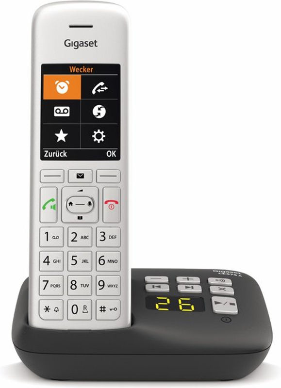 Gigaset Schnurloses Telefon CE575A in Silber/Schwarz mit Anrufbeantworter und Anrufblockierfunktion - Bild 2