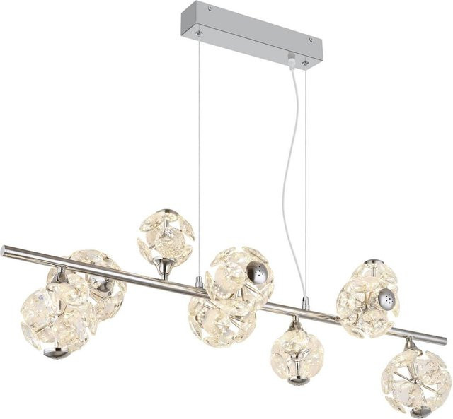 GLOBO Pendelleuchte aus Metall in Chrom mit klarem Glas, B/H/T: 36 x 120 x 86,6 cm - Bild 1