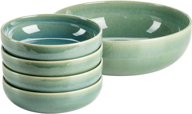 Mäser Salatschüssel-Set Elina Uno aus Steinzeug, 5-teilig, grün - Bild 3