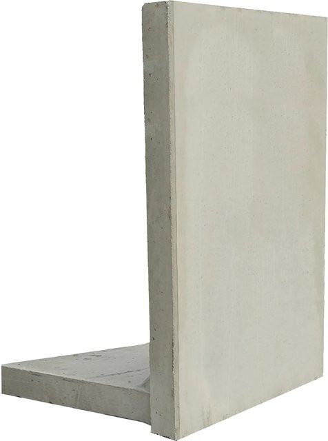 EHL Stützwinkel L-Stein Sichtbeton Grau, B: 100 cm, H: 155 cm, Wandstärke: 12 cm - Bild 1