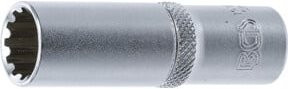 BGS Steckschlüssel-Einsatz Gear Lock tief 10353, Antrieb 3/8 Zoll, SW 13 mm, silber - Bild 1
