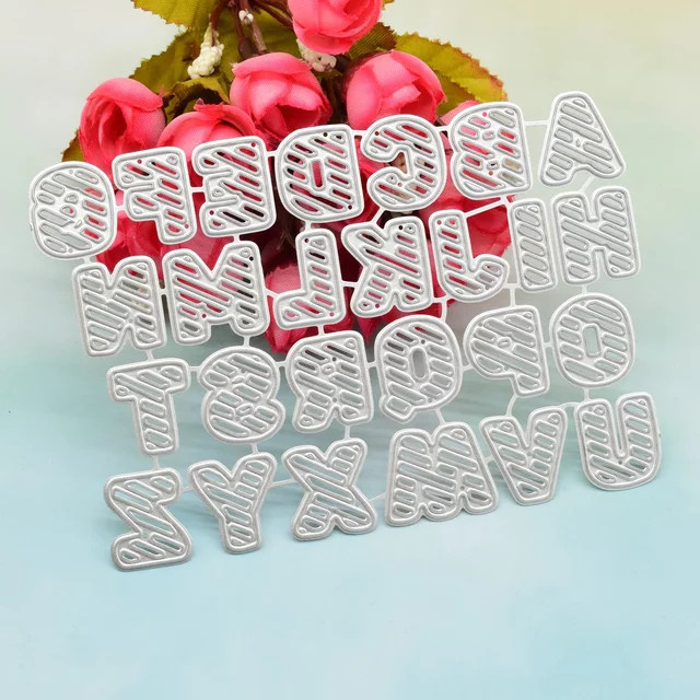 A bis Z Alphabet-Metallstanzformen in Silber für DIY Scrapbooking, Album- und Kartenherstellung - Bild 1
