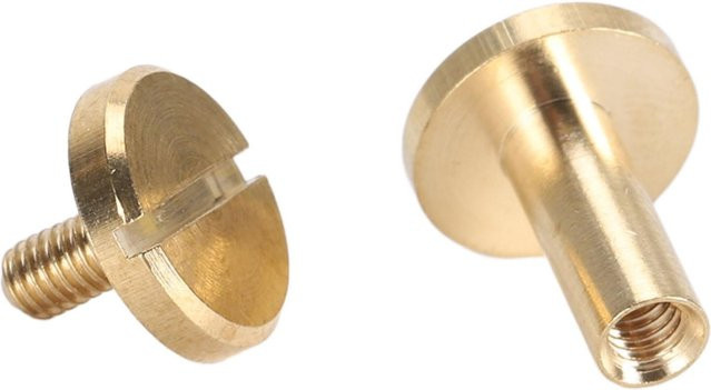 50 Stück GoolRC Bindnieten aus Messing mit rundem Flachkopf und Schlitzschraube in Gold, Durchmesser: 10 mm, Höhe: 8 mm - Bild 1