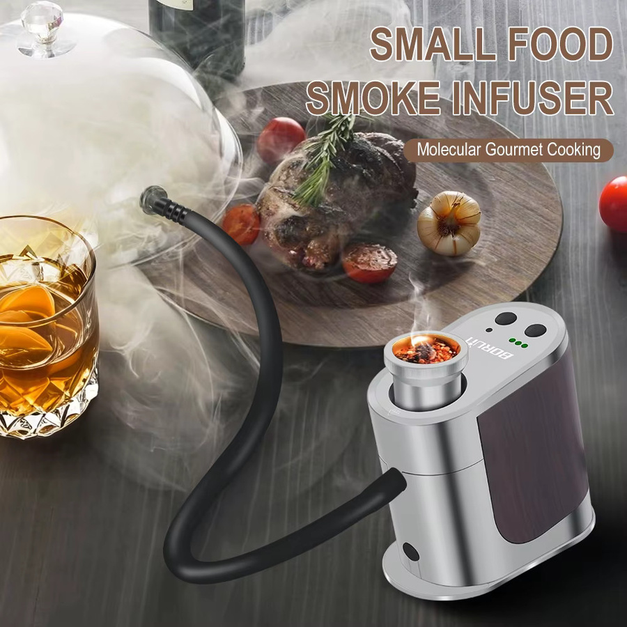 BORUiT Rauch Infuser Portable Molekulare Küche Rauchen Pistole in Silber für BBQ und Grill - Bild 2