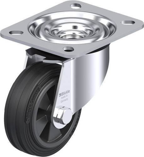 Blickle L-VPP 80G Lenkrolle aus Stahl und Kunststoff, Farbe Silber/Schwarz, Rad-Durchmesser: 80 mm, Tragfähigkeit: 50 kg - Bild 1