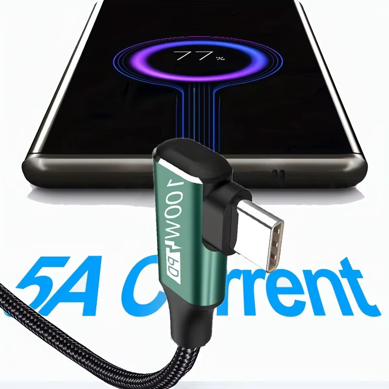 USB-C auf USB-C Schnellladekabel in Grün für iPhone 16, 15 Pro Max und Samsung Galaxy S24, S23, S22, S21, S20, S10 - Bild 4
