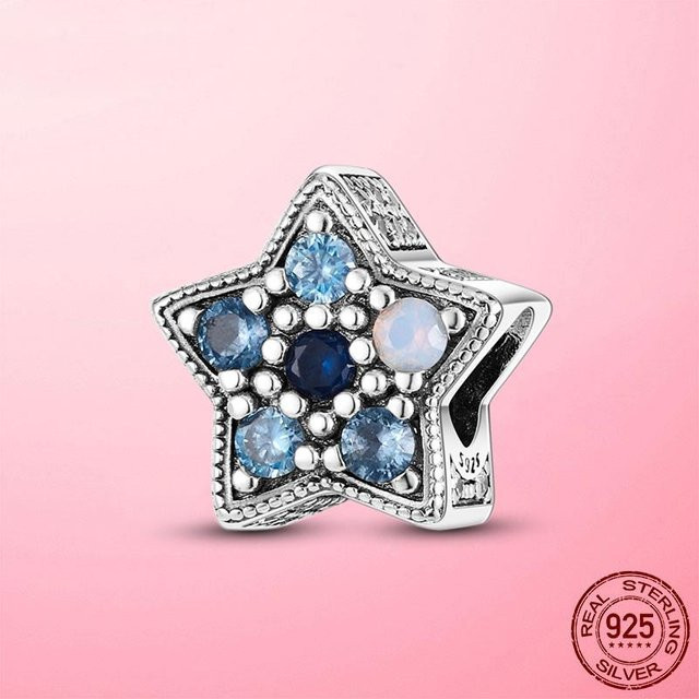 Allbestart Charm, 925 Silber, Stern, Zirkonia, Perle, Damen - Bild 1