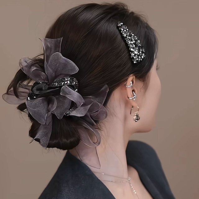 FENGCHE Haarband, Satin, Diamant, Schleife - Bild 1
