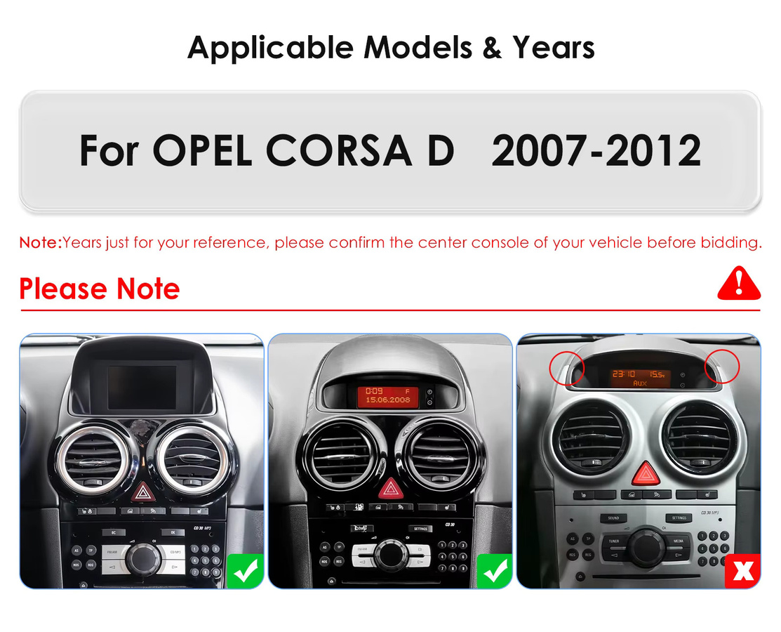 Hizpo Android 14 Auto-Multimedia-Player für Opel Corsa D 2007–2012 Schrägheck Van mit Snapdragon 6115, AI Carplay und 4G Unterstützung, Schwarz - Bild 2