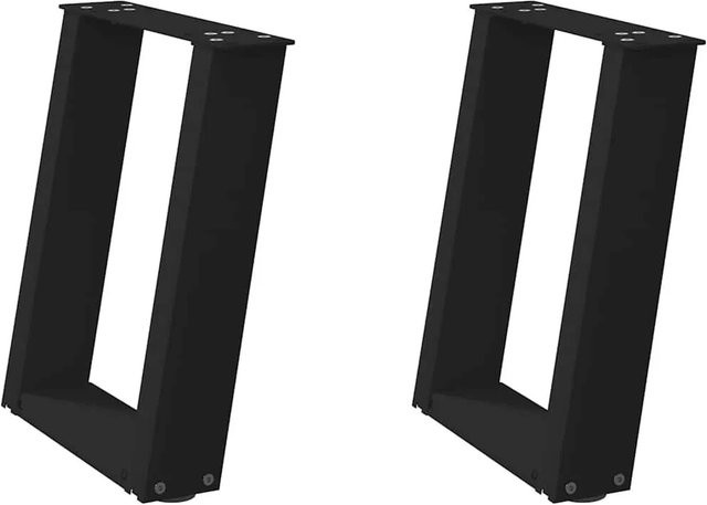 vidaXL Couchtischbeine U-Form aus Stahl in Schwarz, 2 Stück, B: 28 cm, H: 42-43 cm - Bild 1