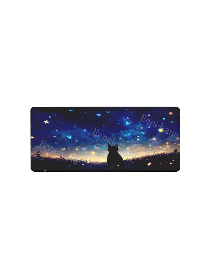 Eenehana Mauspad mit schwarzer Katze und Sternenhimmel in Schwarz und Multicolour - Bild 5