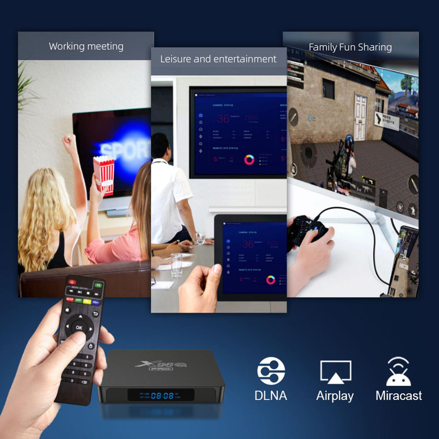 Honor Electronics X96Q PRO Smart TV Box Android 10.0 Media Streamer mit 4K UHD, Allwinner H313 Quad-Core, 2,4G und 5G WLAN, Schwarz - Bild 8