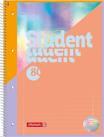 Brunnen Collegeblock Premium Student Intoxicate A4 liniert 80 Blatt Koralle Pink