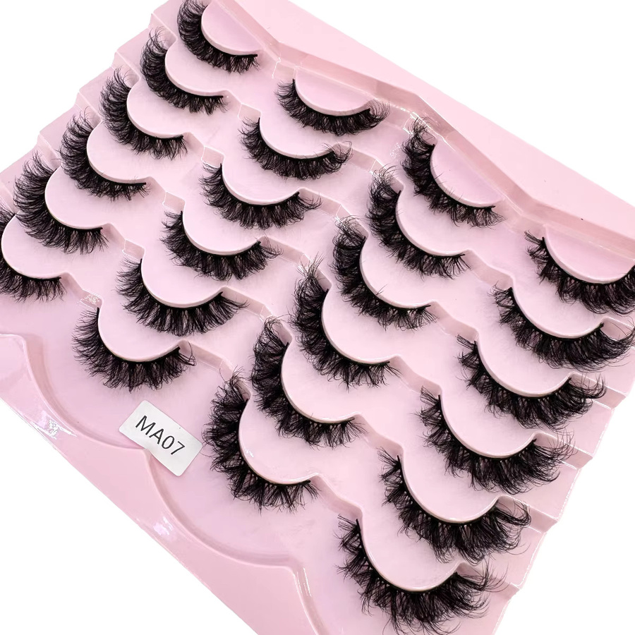 AMSDCN Wimpern-Set, 12 Paar, natürlich, Unisex - Bild 3