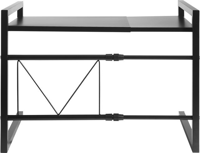 LIVARNO Metallregal ausziehbar schwarz Stahl B/T/H: 36,0 x 41,5 x 10,0 cm - Bild 1