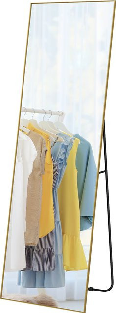 HOMCOM Ganzkörperspiegel in Gold, rechteckiger Standspiegel und Wandspiegel für Schlafzimmer oder Wohnzimmer, B: 50 cm, H: 160 cm - Bild 1