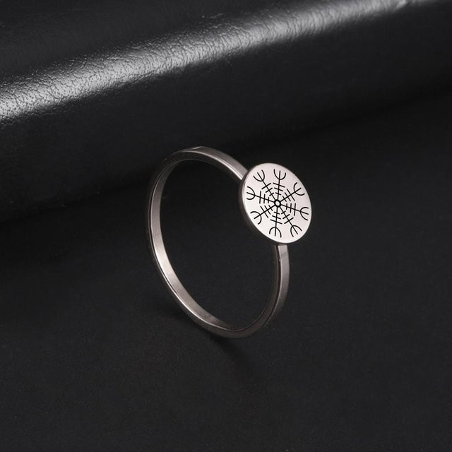 LIKGREAT Siegelring, Kupfer, Silber, Vegvisir Kompass, Damen und Herren - Bild 1