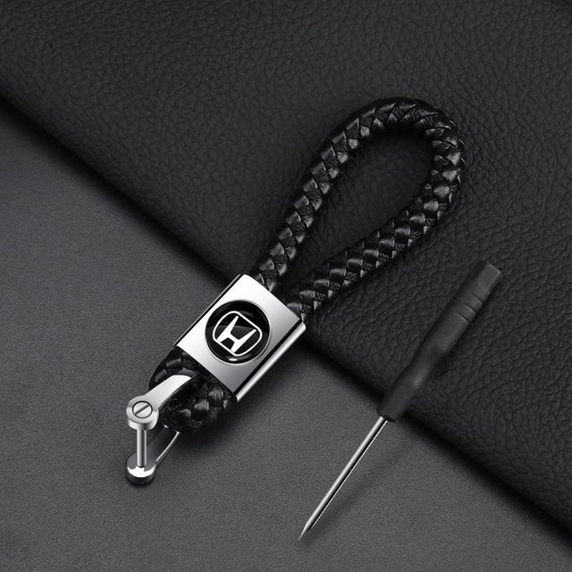 Honda Schlüsselanhänger Leder, Schwarz, Unisex - Bild 1