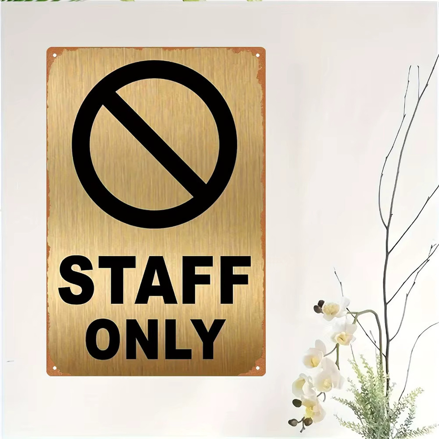 Vintage Metallschild Hello Young Sadly Staff aus Eisen, B: 30,48 cm, H: 20,32 cm - Bild 4