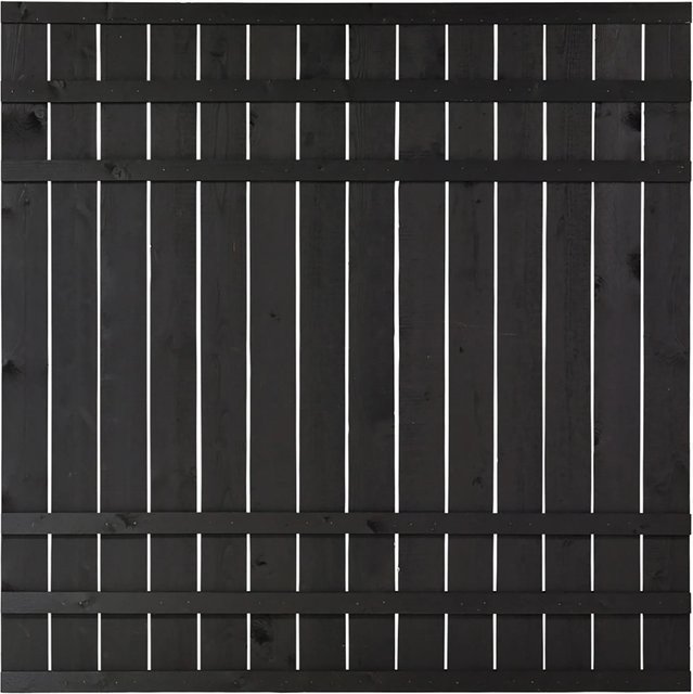 Plus Sichtschutzzaun Rustik aus Nadelholz in Schwarz, B: 180 cm, H: 180 cm - Bild 1