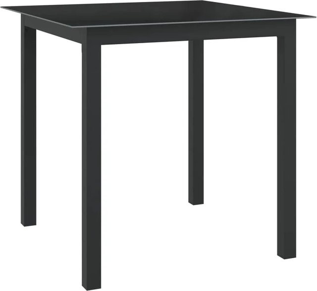Furnicato Gartentisch aus Aluminium und Glas in Schwarz, B/T/H: 80 x 80 x 74 cm - Bild 1