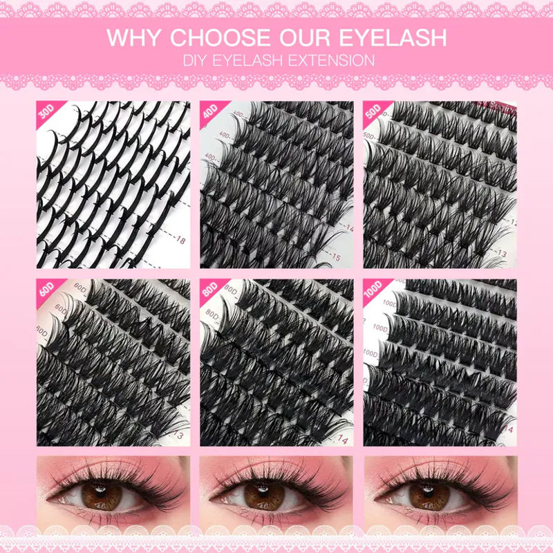 CNDK Wimpernbüschel-Set, 8-16mm, D-Curl, Wispy Fluffy Volume, Einzelwimpern - Bild 4