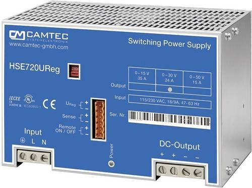 Camtec Labornetzgerät HSEUreg07201.15T, einstellbar 0 - 15 V/DC, 35A, 720W, 1 Ausgang, Blau - Bild 1