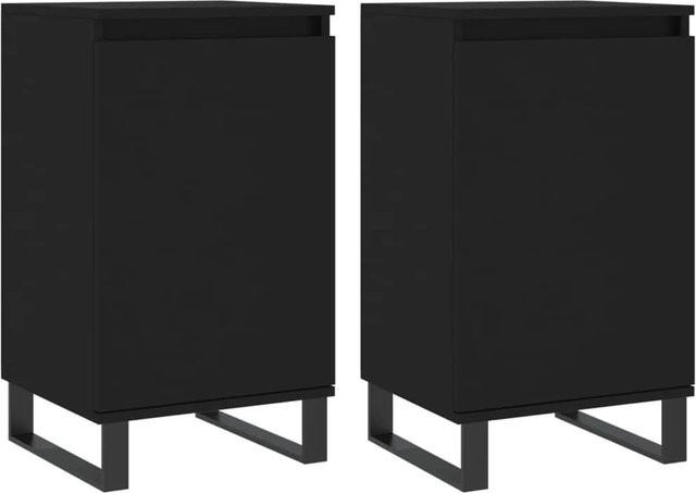 2er-Set vidaXL Sideboards modern in Schwarz aus Holzwerkstoff und Metall, B/T/H: 40 x 35 x 70 cm - Bild 1