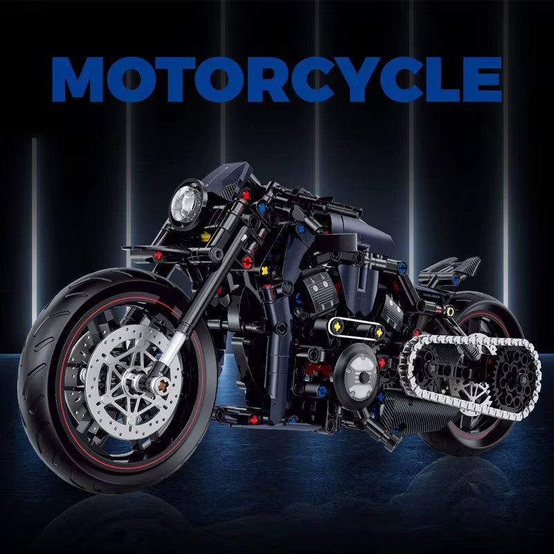 M MENBIS Nacht Racer Motorrad, Bausteine, 500 Teile, Maßstab 1:8 - Bild 2