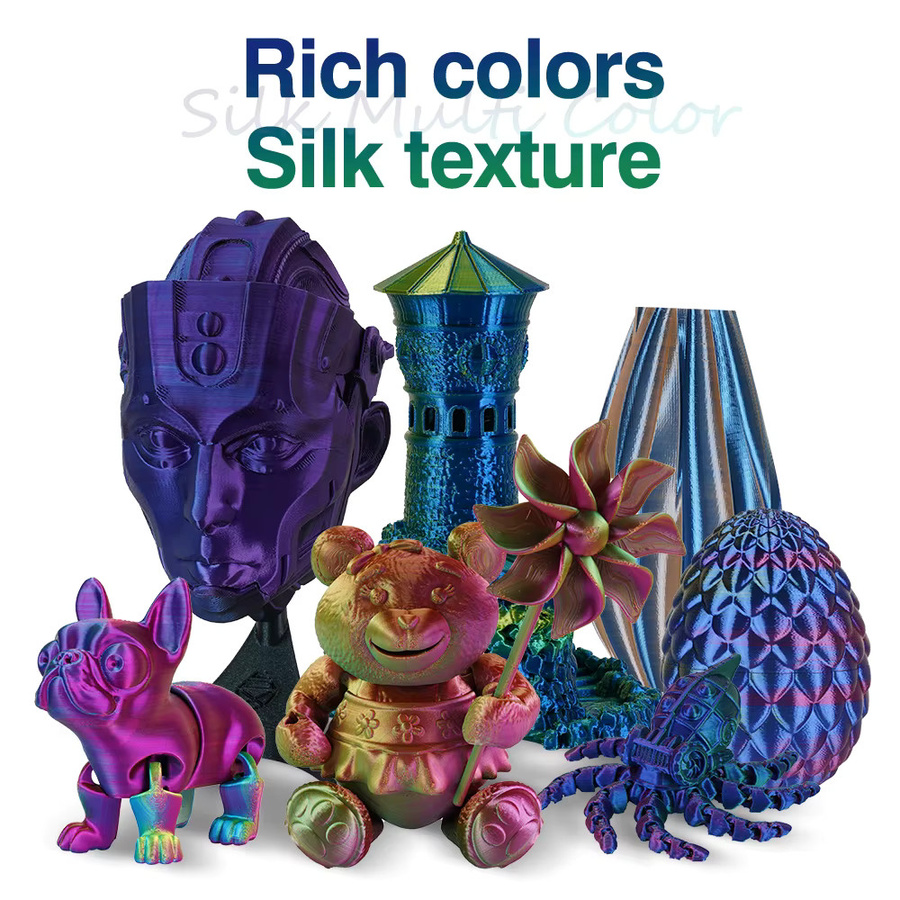 KINGROON PLA Seidenfilament für FDM 3D-Drucker in Blau, Grün, Lila und Multicolour - Bild 2