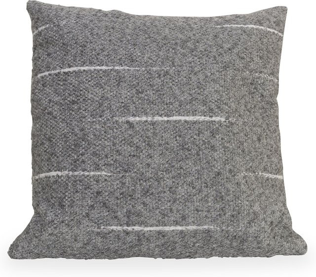 Kissen LAVELLO von gozze, quadratisch, grau/silber gestreift, B/T/H: 40 x 40 x 40 cm - Bild 1